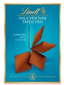 Bombonierki i czekoladki - LINDT Hauchdünne Täfelchen Caramel & Salz cienkie tafle czekolady 125g - miniaturka - grafika 1