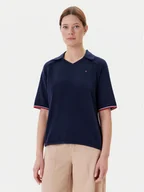 Koszulki sportowe damskie - Tommy Hilfiger Polo WW0WW45694 Écru Regular Fit - miniaturka - grafika 1