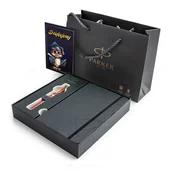 Zestawy piśmiennicze - Zestaw Pióro wieczne Parker pudełko z notesem Prezent na zakończenie szkoły - miniaturka - grafika 1