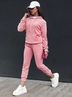 Dresy damskie - Komplet damski welurowy RELAX FIT różowy Dstreet AY1069 - miniaturka - grafika 1