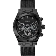 Zegarki męskie - Czarny zegarek męski Guess Continental z bransoletką mesh GW0582G3 - miniaturka - grafika 1