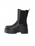 Botki damskie - EVEN&ODD CZARNE BOTKI DAMSKIE NA KLOCKU Z ELASTYCZNĄ WKŁADKĄ 41 T_A - miniaturka - grafika 1