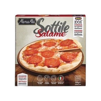 Svila PIZZA MamaMia z pikantnym salami, 330 g, produkt głęboko mrożony, spód wypiekany w piecu kamiennym