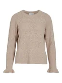 Swetry damskie - Vila Sweter w kolorze beżowym - miniaturka - grafika 1