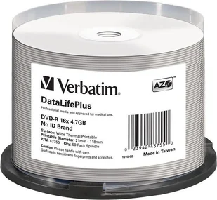 Verbatim DVD-R 4.7 GB 16x 50 sztuk VERDVD44976 - Nośniki danych - miniaturka - grafika 1