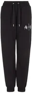 Spodnie damskie - Armani Exchange Damskie spodnie dresowe French Terry Logo Joggers, czarny, M - miniaturka - grafika 1