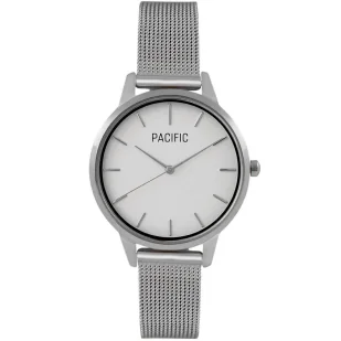Zegarek Srebrny damski zegarek z bransoleta mesh PACIFIC X6207-01 - Zegarki damskie - miniaturka - grafika 1