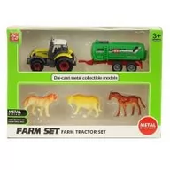 Samochody i pojazdy dla dzieci - Traktor metalowy z przyczepą i zwierzętami Adar - miniaturka - grafika 1