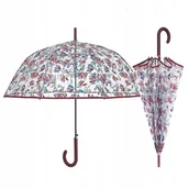 Parasole - Automatyczny głęboki przezroczysty lekki wytrzymały parasol PERLETTI listki - miniaturka - grafika 1