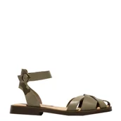 Sandały damskie - Sandały damskie Fly London ALLI 409 skórzane zielony P145409001 - miniaturka - grafika 1