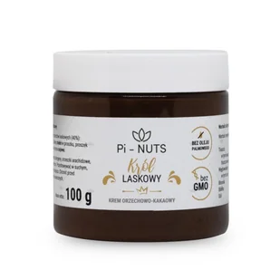 Pi-nuts krem orzech.-kakaowy "Król laskowy" 100g - Słodkie kremy i masła - miniaturka - grafika 1