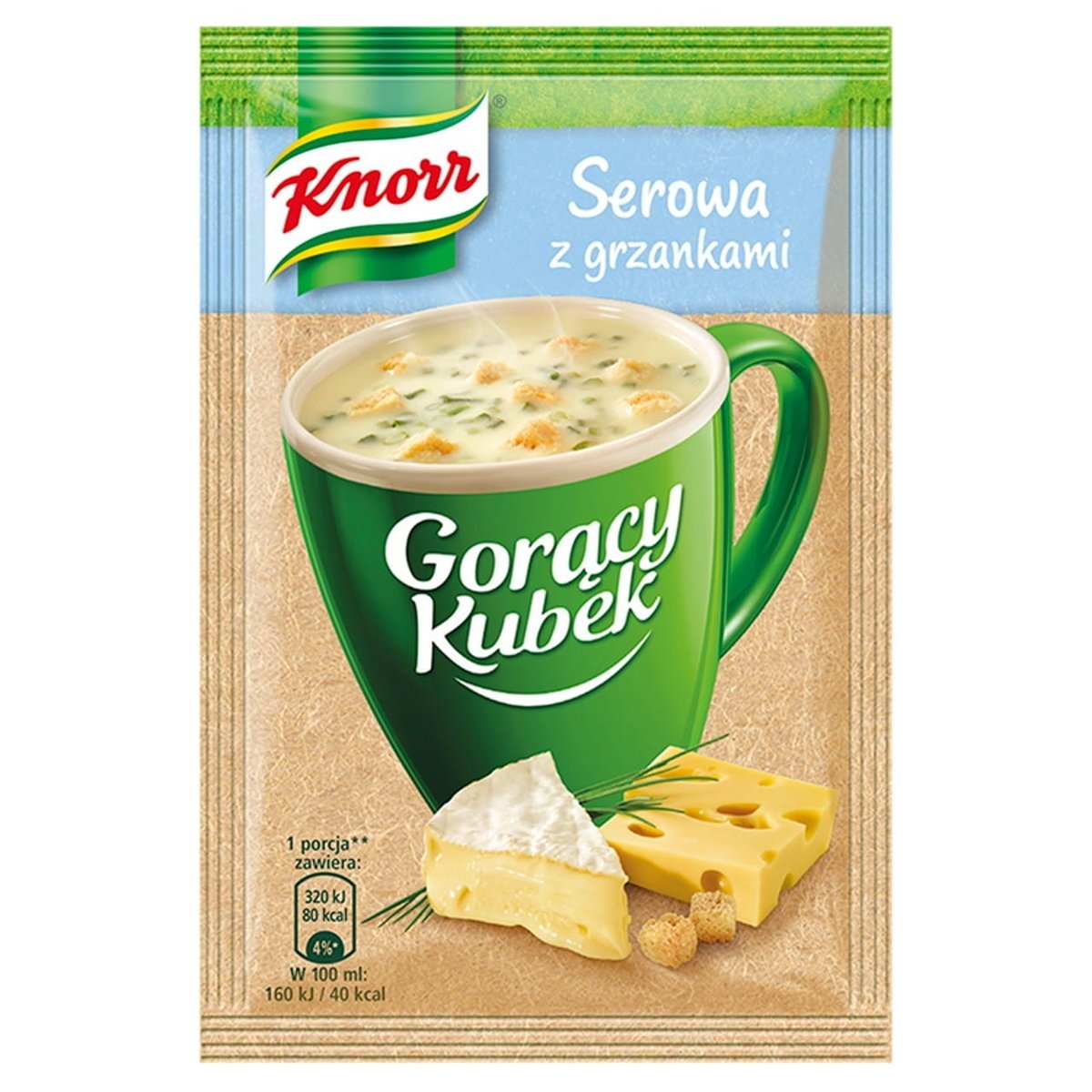 Knorr Gorący Kubek Zupa Serowa Z Grzankami 22G