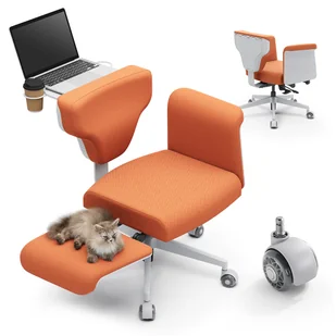 Fotel biurowy, krzesło biurowe Newtral FF-O Freedom-X Multi-Posture Chair with Armrest - Orange - Fotele i krzesła biurowe Fotel biurowy, krzesło biurowe Newtral FF-O Freedom-X Multi-Posture Chair with Armrest - Orange - Fotele i krzesła biurowe - miniaturka - grafika 1