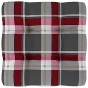 Poduszki ogrodowe - vidaXL Poduszka na sofę z palet, czerwona krata, 50x50x12 cm - miniaturka - grafika 1