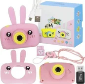 Aparaty Cyfrowe - Springos Aparat dla dzieci cyfrowa kamera full HD z kartą 8 GB różowy UNIWERSALNY - miniaturka - grafika 1