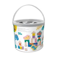 Klocki - Drewniane klocki Dinozaury – 50 elementów w wiaderku - klocki - miniaturka - grafika 1