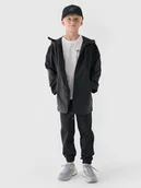 Kurtki i płaszcze dla dziewczynek - 4F Kurtka przejściowa przeciwdeszczowa z gumową powłoką dziecięca - czarna 128 (7-8 lat) - miniaturka - grafika 1