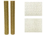 Dekoracje domu - Materiał Tkanina Złota Brokat Poliester Rolka 2M - miniaturka - grafika 1