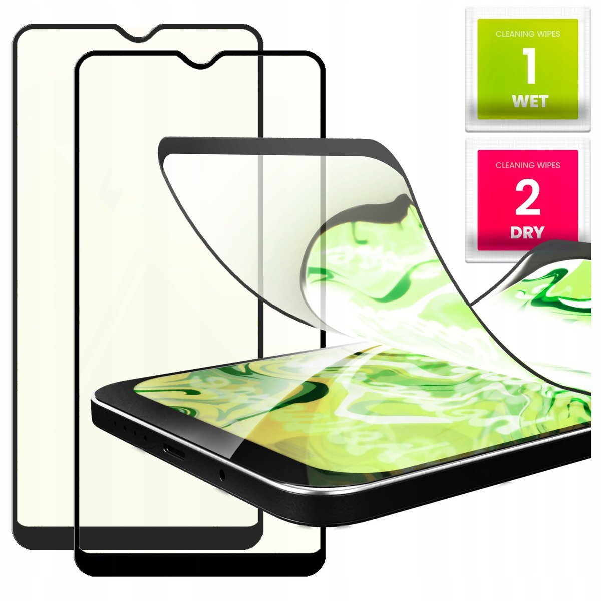 2x Szkło Hybrydowe do Xiaomi Redmi Note 8 PRO (szybka 9H, 5D,na cały ekran)