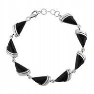 Bransoletki - Bransoletka srebrna pr. 925 Black Onyks - miniaturka - grafika 1