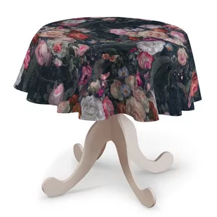 Dekoria Obrus okrągły wielobarwne kwiaty na ciemnym tle 135 cm Gardenia 415-161-02 - Obrusy i serwetki - miniaturka - grafika 1