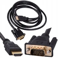 Kable - Kabel Vga - Hdmi 2M Gold Złote Złącza Full Hd Przewód D-Sub - miniaturka - grafika 1
