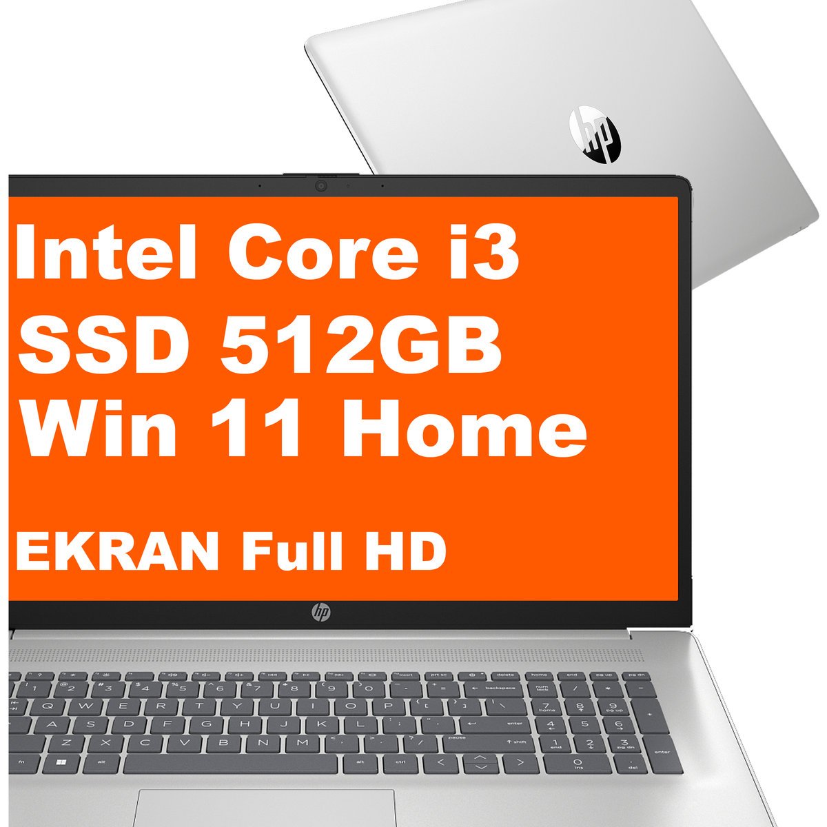 HP 17-cn3083st / B5RH2UA / Intel i3 / 8GB / 512GB / Intel UHD / FullHD / Win 11 / Srebrny