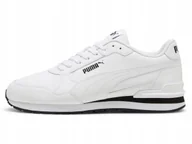 Buty trekkingowe męskie - Skórzane sneakersy unisex ST Runner v4 PUMA White Black - miniaturka - grafika 1
