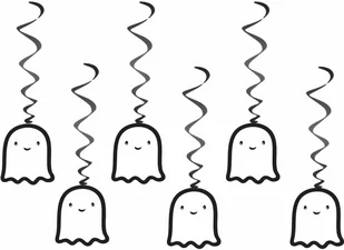 Dekoracja wisząca świderki Wesoły Duszek - 6 szt. - Halloween - miniaturka - grafika 1