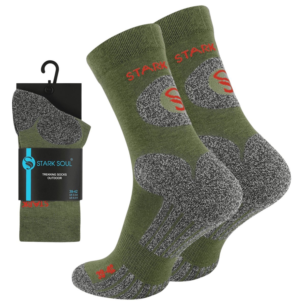 Skarpety męskie trekkingowe z podeszwą Air-Channel 43/46 khaki Idealne na wyprawy