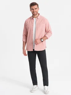 Spodnie klasyczne męskie chino z delikatną teksturą - grafitowe V4 OM-PACP-0188 - Ombre Clothing - Spodnie męskie - miniaturka - grafika 1