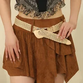 Inne - TEMU 1 szt. Czeski, elegancki styl damski, ręcznie tkany pasek z PP z nieregularną metalową klamrą, modny, dojrzały, casualowy dodatek, materiał - miniaturka - grafika 1