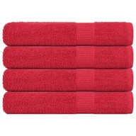 Ręczniki - vidaXL Ręczniki do sauny, 4 szt., czerwone, 80x200 cm, bawełna 100% - miniaturka - grafika 1