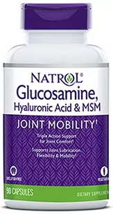 Natrol Sklep NATROL Glucosamine Hyaluronic Acid  MSM 90 caps - Witaminy i minerały dla sportowców - miniaturka - grafika 1