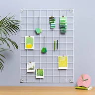 Gadżety do domu - Biała metalowa kratka-organizer Reminder, 50x70 cm - miniaturka - grafika 1