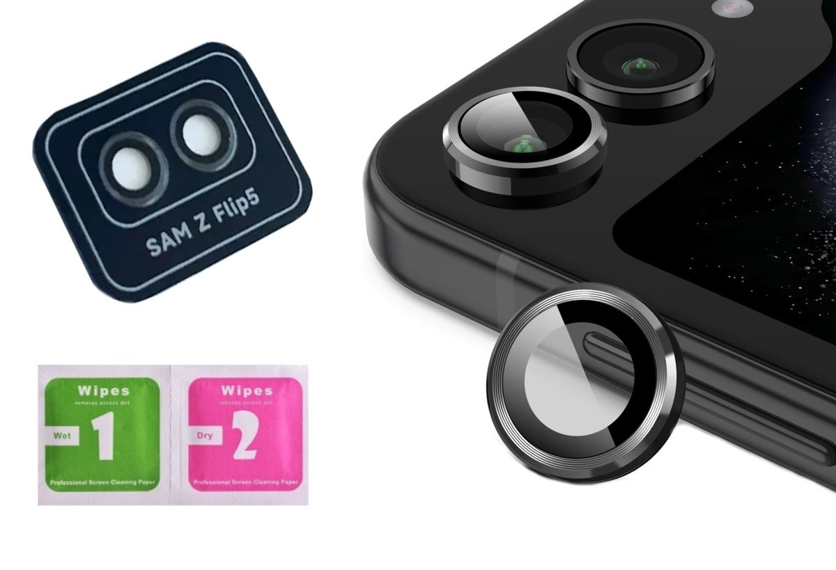 Szkło na aparat do SAMSUNG GALAXY Z FLIP 5 czarny ring ochrona obiektywu