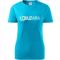 Koszulki i topy damskie - Damska Koszulka na Dzień Mamy łobuziara na Prezent dla Mamy Urodziny turkusowy S - miniaturka - grafika 1