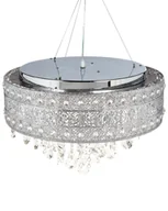 Lampy sufitowe - BELIANI Żyrandol srebrny stalowy chromowane wykończenie z kryształkami oświetlenie styl glamour - miniaturka - grafika 1