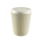 Kosze na śmieci - Curver Kosz na śmieci Knit, kremowy, 7 l (235057) - miniaturka - grafika 1