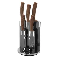 Noże kuchenne - Zestaw noży Berlinger Haus Rosewood, czarny, brązowy, w bloku, 6 elementów, BH/2530 - miniaturka - grafika 1