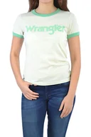 Koszulki i topy damskie - WRANGLER RINGER TEE NEPTUNE GREEN LOGO T-SHIRT DAMSKI - miniaturka - grafika 1