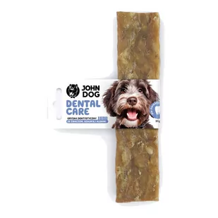 John Dog Dental Care gryzak dentystyczny ze żwaczem wołowym, szałwią i algami 35g 12cm - Przysmaki dla psów - miniaturka - grafika 1