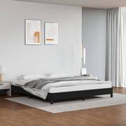 Łóżka - Lumarko Rama łóżka, czarna, 180x200 cm, obite sztuczną skórą - miniaturka - grafika 1