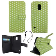 Etui i futerały do telefonów - Etui na telefon komórkowy Samsung Galaxy S5 / S5 Neo Polka Dot Green White - miniaturka - grafika 1