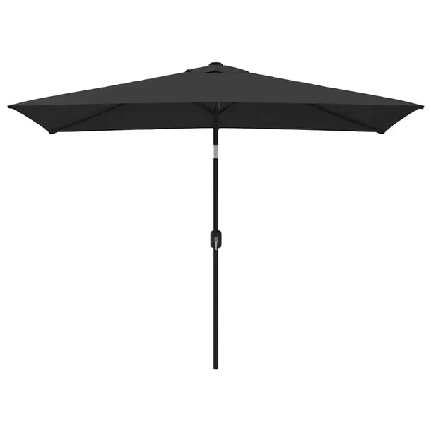 Elegancki Parasol Ogrodowy z Poliestru UV, Czarny, 300x200x252 cm