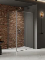 Kabiny prysznicowe - Kabina prysznicowa prostokątna prawa 100x80 kolor stal szczotkowana D-0886A/D-0353B Prime New Trendy Gunmetal Brushed - miniaturka - grafika 1