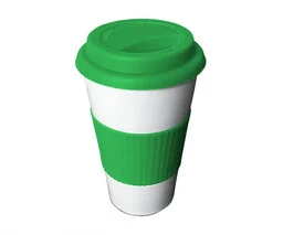 Kubek termiczny stalowy TUMBLER Coffee 460 ml TERMIO (biały/zielony) - Kubki termiczne - miniaturka - grafika 1