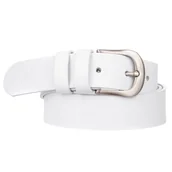 Paski - Klasyczny Pasek Damski VerMari Skórzany Biały 3 cm - miniaturka - grafika 1