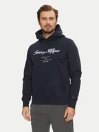 Bluzy męskie - Tommy Hilfiger Bluza Script Logo MW0MW33631 Granatowy Regular Fit - miniaturka - grafika 1