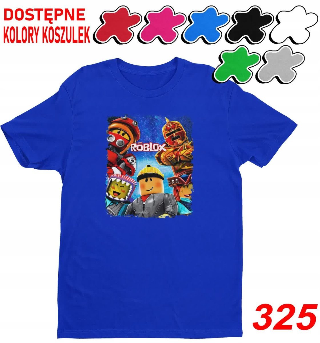 Dziecięca Koszulka T-Shirt Z Nadrukiem Wybór Duży Roblox Gry -L 146-152